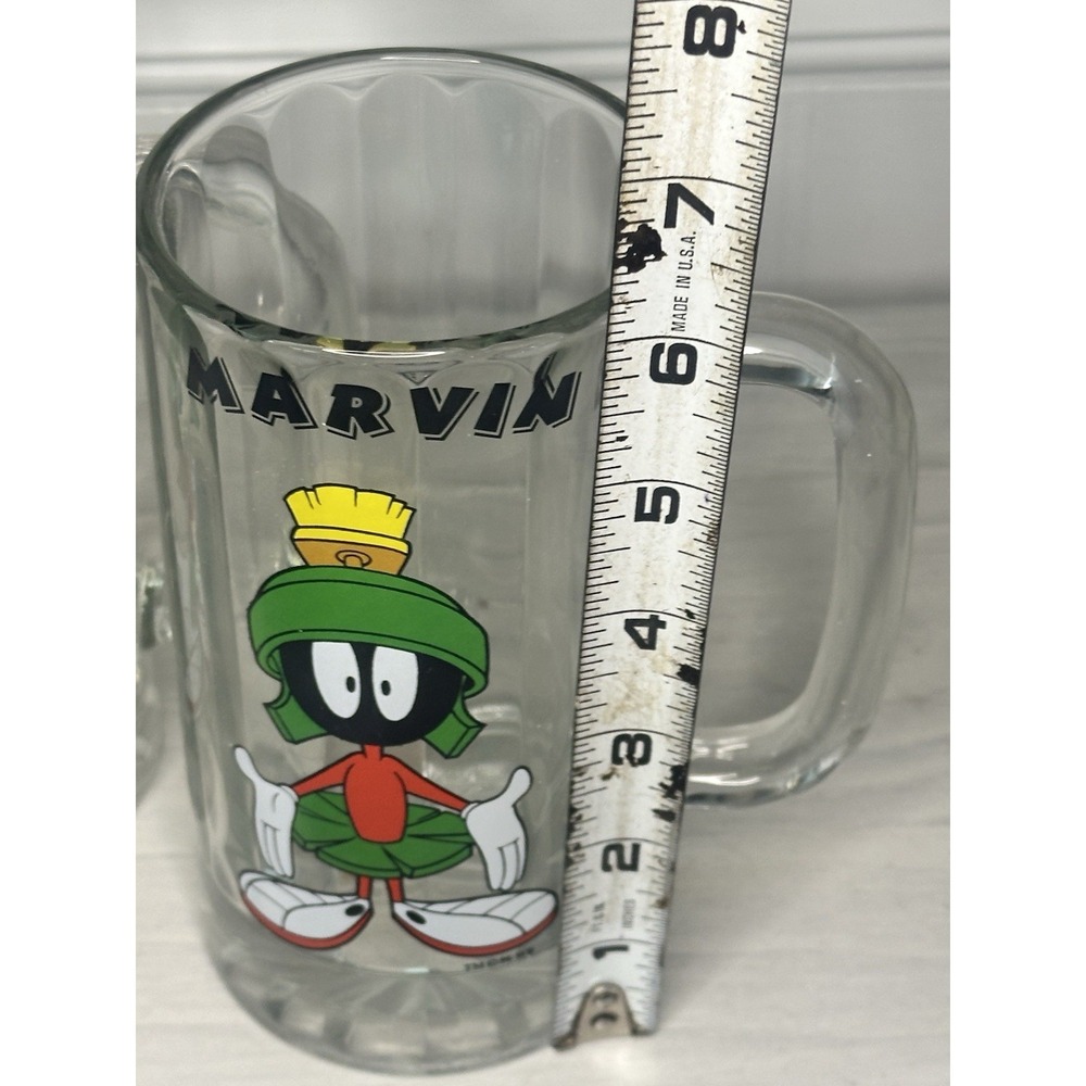 Warner Brothers Marvin The Martian 15 oz Ribbed Mugs Rare!‎ Heavy EUC (2) - Picture 3 of 3